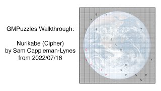 GMPuzzles - 2022/07/16 - Nurikabe (Cipher) by Sam Cappleman-Lynes