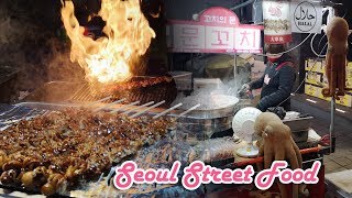 Korean Most Delicious Street Foods - Myeong dong Street Market kimchi seafood