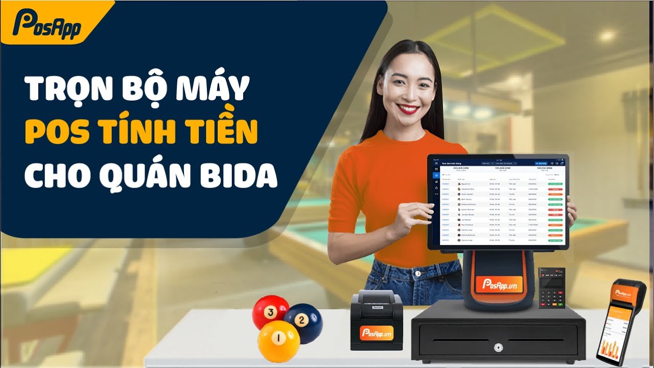 PosApp – Máy tính tiền & phần mềm quản lý quán Bida