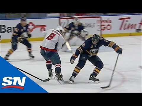 Alex Ovechkin Drags Puck Past Kyle Okposo And Rips It Past Linus Ullmark