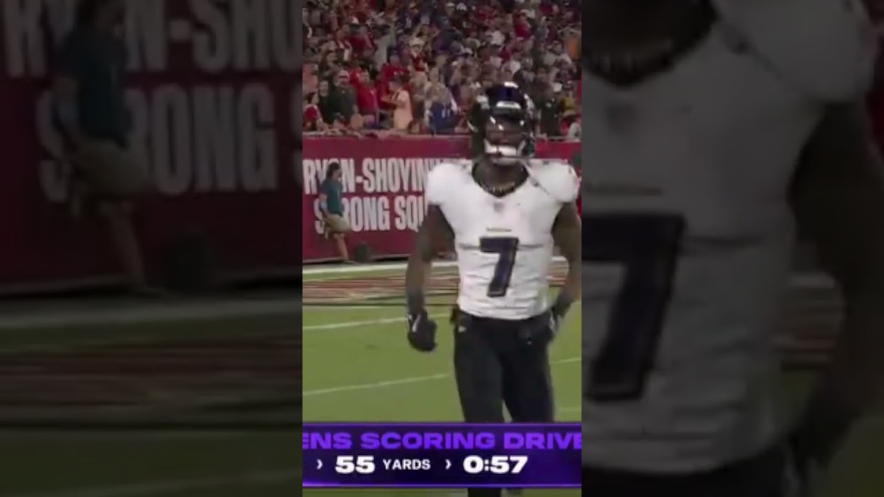 WATCH: Lamar Jackson 49 yard TD throw vs Bucs #youtubeshorts #nfl #lamarjackson #football #sports #kids