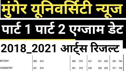 munger university BA part 1 part 2 exam kab hoga munger university BA part 3 arts result kab aaega