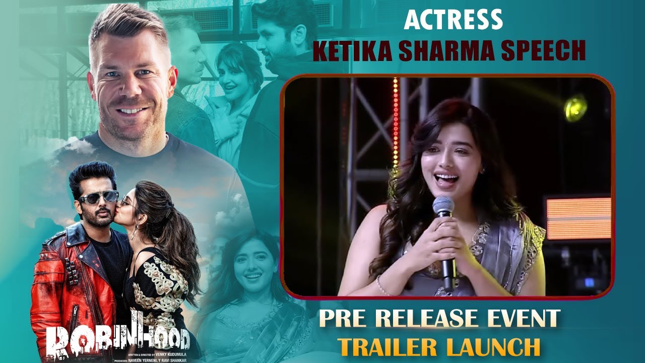 Actress Ketika Sharma Speech @ Robinhood Pre Release Event & Trailer Launch | Nithiin | Sreeleela
