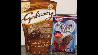 In this video, we are preparing and then reviewing the galaxy double
chocolate brownie mix dr. oetker rich pud a mug. these were mailed ...