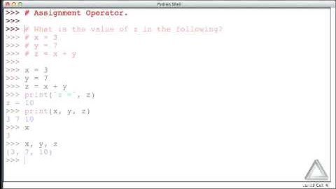 Unit 3 Video 1: Assignment Operator