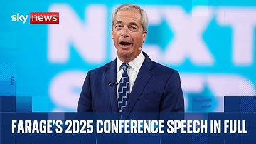 Nigel Farage addresses Reform conference 2025 | Watch in full