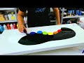 Gorgeous Rainbow Color Swipe!! ~ Black and White Base ~ Flow Art ~ Liquid Painting