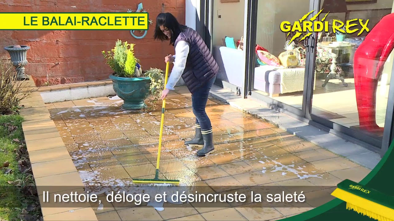 Balai-raclette GARDIREX pour sols et grandes surfaces extérieures