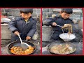 Rural little boy cooking food    enjoy his everyday life 