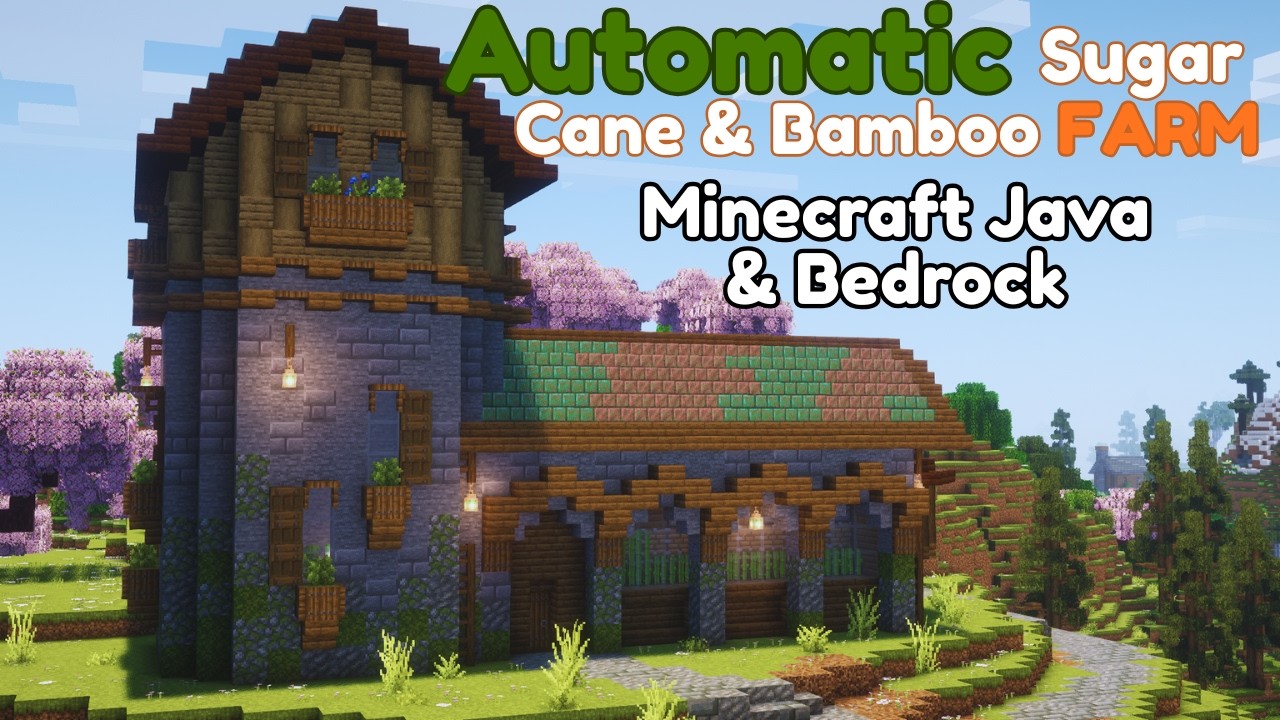 Automatic Bamboo Block & Sugar Cane Farm Tutorial | Minecraft Java ...