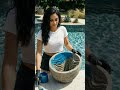 Hot DIY Blue Cement Planter 🌿 Poolside Makeover #Shorts