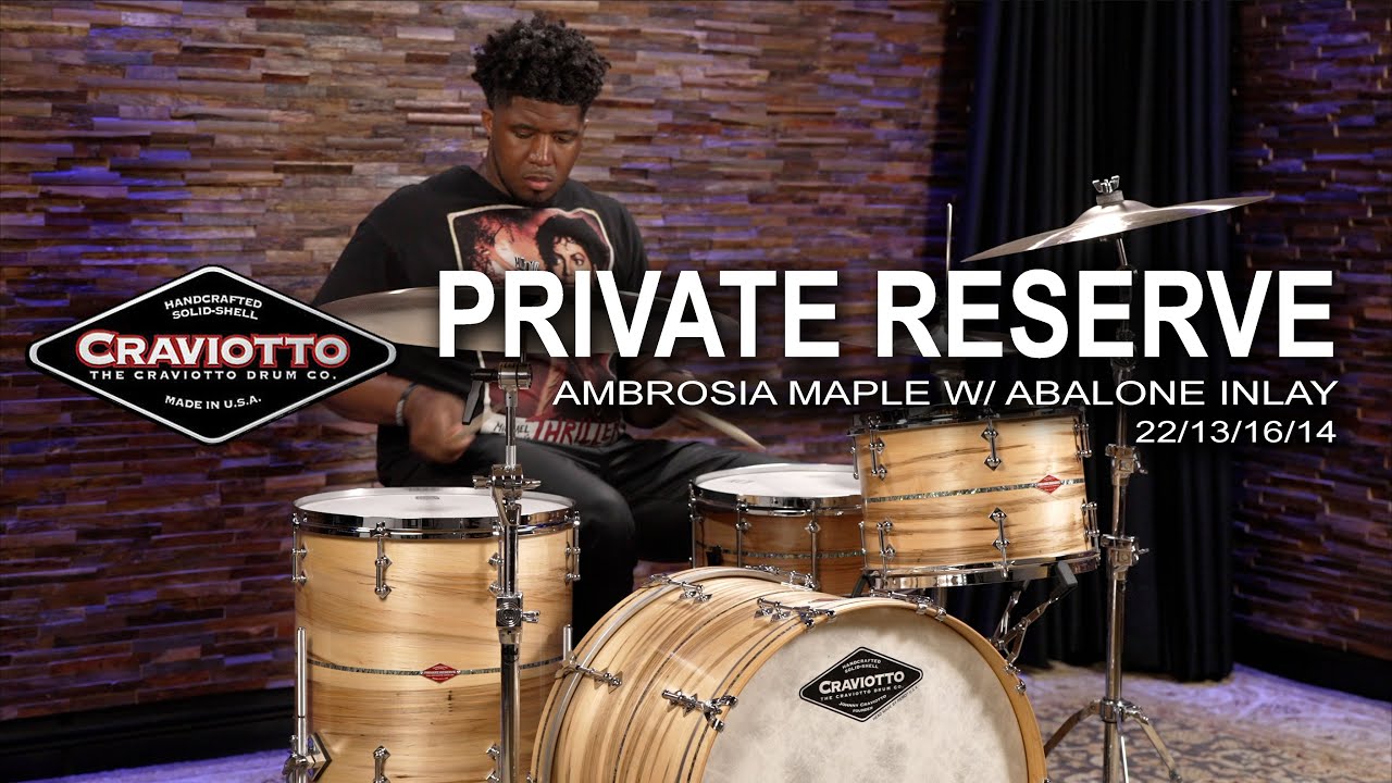 Craviotto Private Reserve Ambrosia Maple Drum Set with Abalone