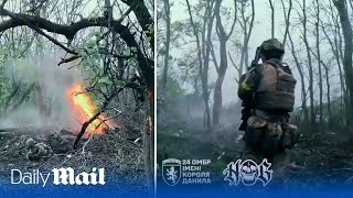 Ukraine 24th Brigade raid Russian trench near Bakhmut in first-person footage