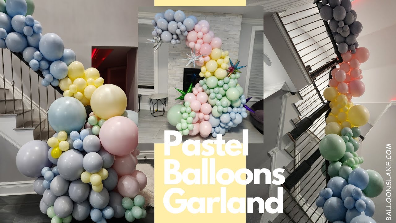 Pastel Balloons Garland for Birthday | Baby Shower | Organic Half Balloon Arch | Event Decor Balloon