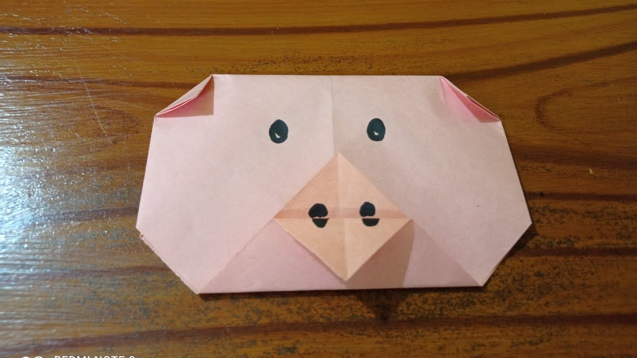 How to Make A Paper Pig Face 🐷 ||| Origami Paper Pig Face ||| - YouTube