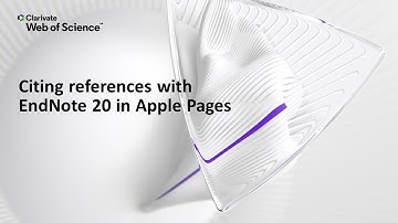 A class recording: citing references with EndNote 20 in Apple Pages