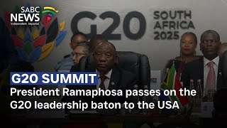 President Ramaphosa passes on the G20 leadership baton to the USA