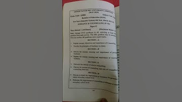 gndu guidance  and counseling  2024 questions  ppr B.ed 4th sem
