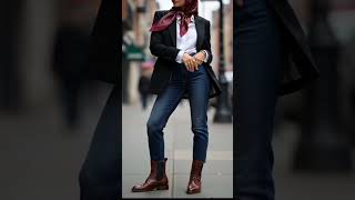 Cozy Fall Layers &amp; Vintage Leather Boots#FallStreetStyle #CableKnitSeason #VintageBoots #ScarfSeason