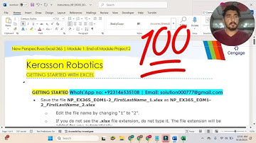 New Perspectives Excel 365 | Module 1: End of Module Project 2  #KerassonRobotics #excel365module1