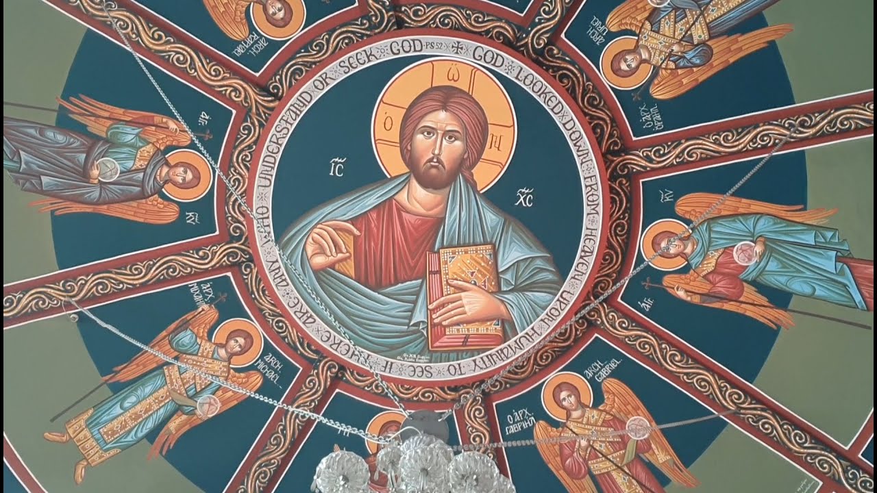 Sacred mystical place of worship: Inside an Orthodox Church.