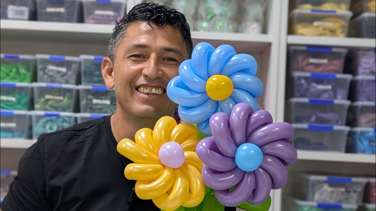 Como hacer una flor con globos 