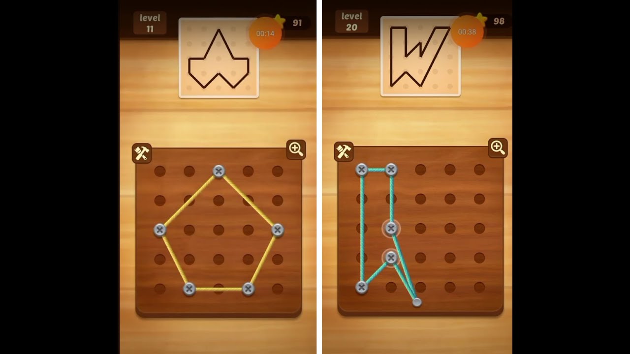 Line Puzzle String Art - Basic - Spruce - Level 11 To Level 20