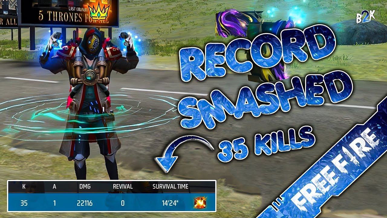 [B2K] BREAKING THE WORLD RECORD WITH 35 KILLS #ff  | تحطيم الأرقام القياسية هوايتي