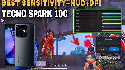 Tecno spark 10c free fire best dpi+sensitivity+hud || tecno spark 10c free fire