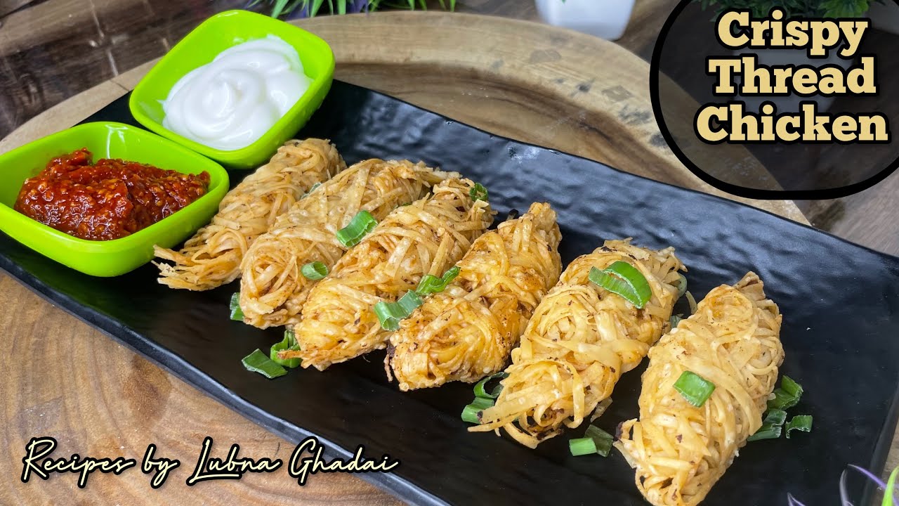 Crispy thread chicken | Thread chicken recipe | Restaurant style thread ...