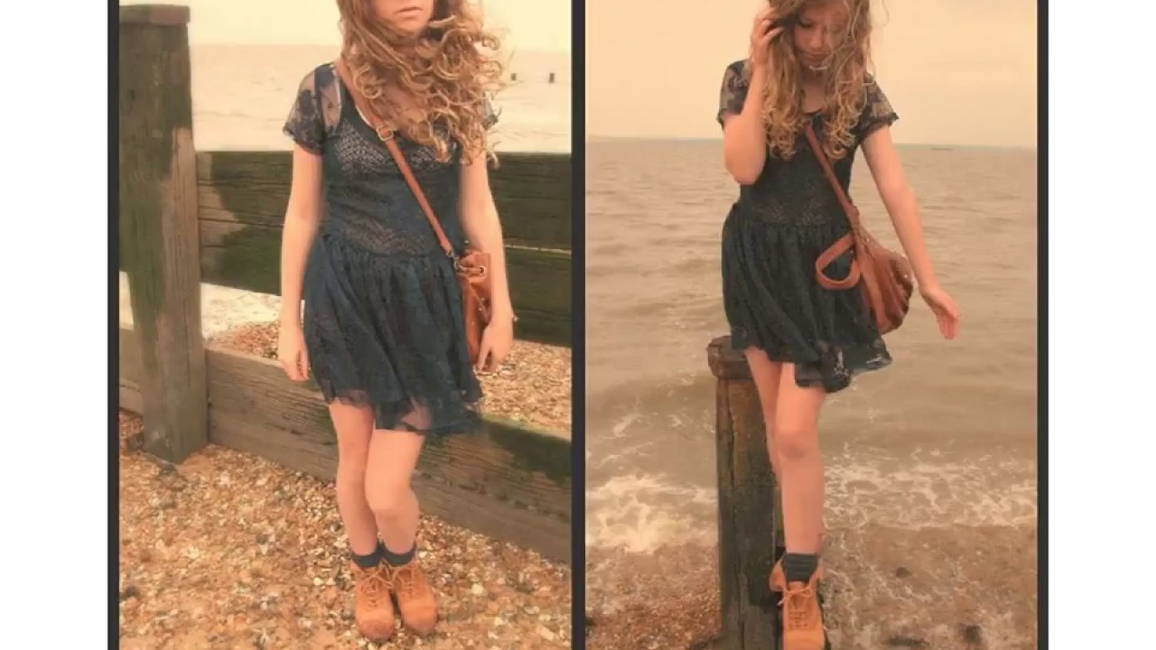 lace dress with ankle boots