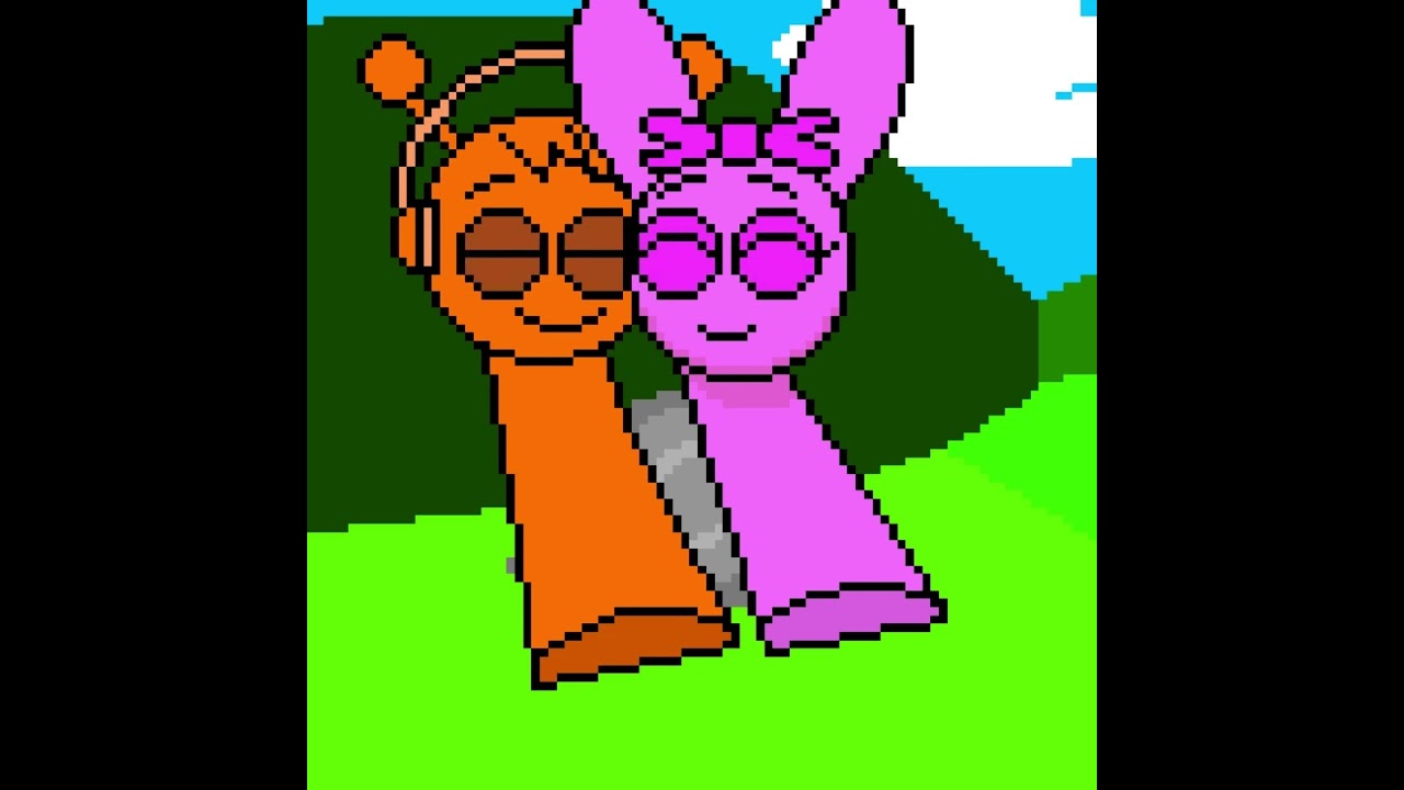 Ship Oren x Pinki Sprunki #pixelart #animation #sprunki #ship #shipping #pixelart #kiss #love