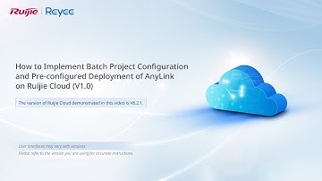 How to Implement Batch Project Configuration and Preconfigured Deployment of AnyLink on Ruijie Cloud
