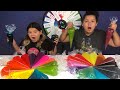 PIPING BAG SLIME 3 COLORS OF GLUE SLIME CHALLENGE MYSTERY WHEEL OF SLIME EDITION