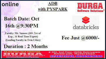 ADB with PYSPARK Online Training @ DURGASOFT