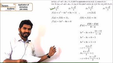 JEE Maths 2020 solved papers of January session(Application of Derivatives) Part-1