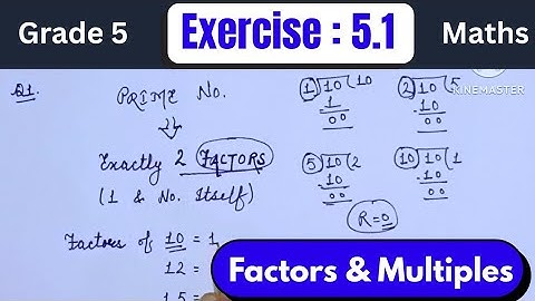 🤯FACTORS And MULTIPLES || Class 5 Maths || Exercise 5.1 Q1 || Prime numbers