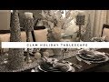 Decorate With Me| Glam Holiday Tablescape Ideas| Sliver and White Christmas Decor