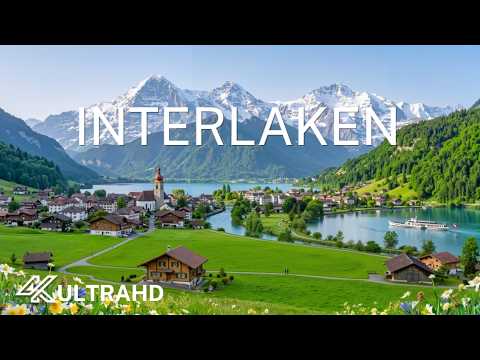 Interlaken 8K 🇨🇭 Switzerland’s Dreamiest Alpine Town Between Crystal Lakes & Majestic Peaks