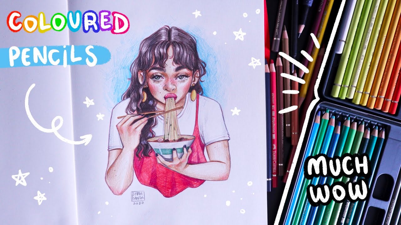 How I Draw with Coloured Pencils Step-by-Step - YouTube