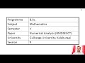 BSc-V: Numerical Analysis-9
