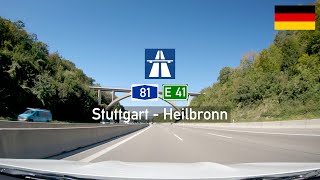 Driving in Germany: Autobahn A81 E41 from Stuttgart to Heilbronn