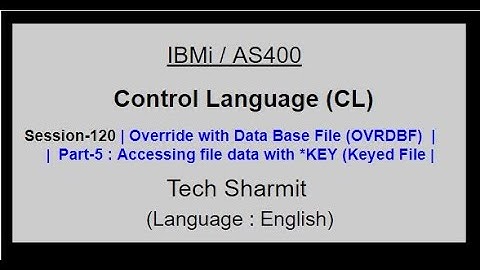 Override with Data Base File (OVRDBF)  (Part-5) | IBM i | AS400 | CLLE | cl programming in IBM i  |