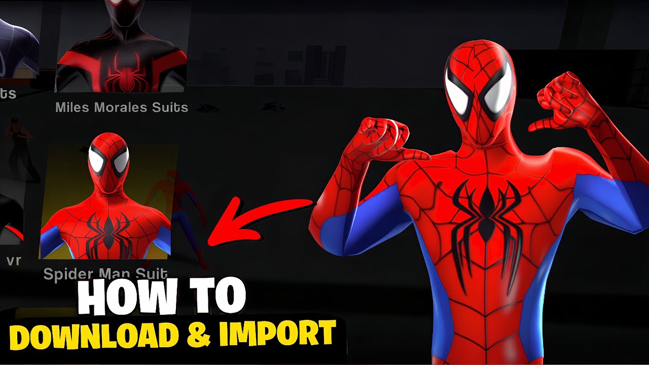 How to Import Spiderman Suit in Spider Fuser Game | All Spiderman Skin Texture 🔥