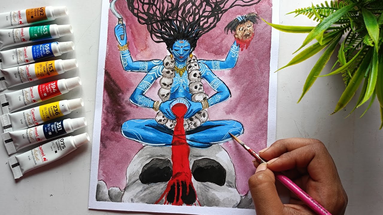 ma-kali-step-by-step-watercolor-painting-tutorial-youtube