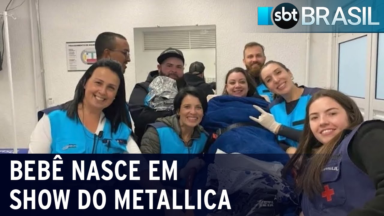 Bebê nasce em show do Metallica em Curitiba | SBT Brasil (09/05/22)