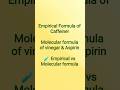 Empirical Formula of Caffeine! Molecular formula of vinegar &amp; Aspirin 🧪 Empirical/Molecular formula