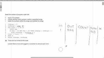 IGCSE Computer Science - Spotting Errors in Code