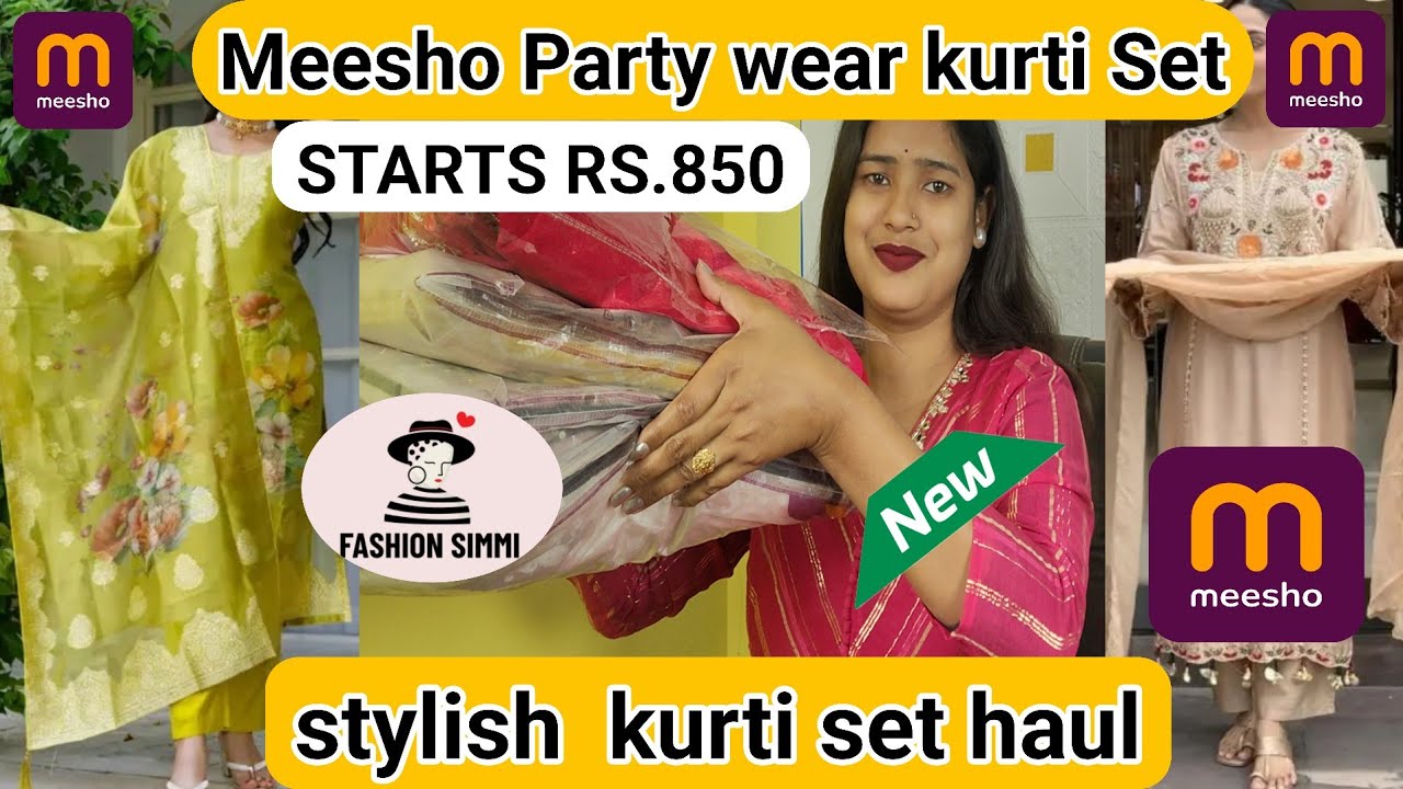 kurti set from meesho |Meesho best party wear kurta set | kurti set haul |festival special kurti set