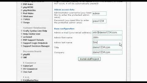 WHB Presents: Installing dotProject from Fantastico